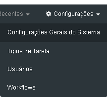 Configurações de workflow